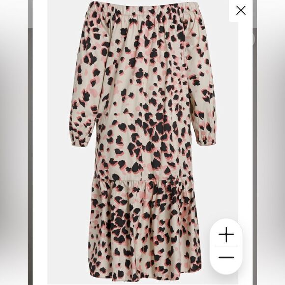 Ulla Popken dress off the shoulder animal print sz 16/18 - Picture 3 of 13